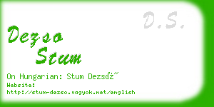 dezso stum business card